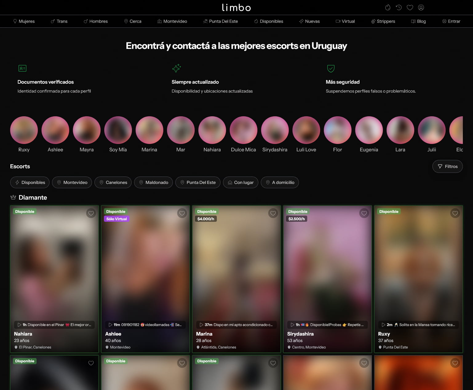 Limbo Uruguay escort directory homepage
